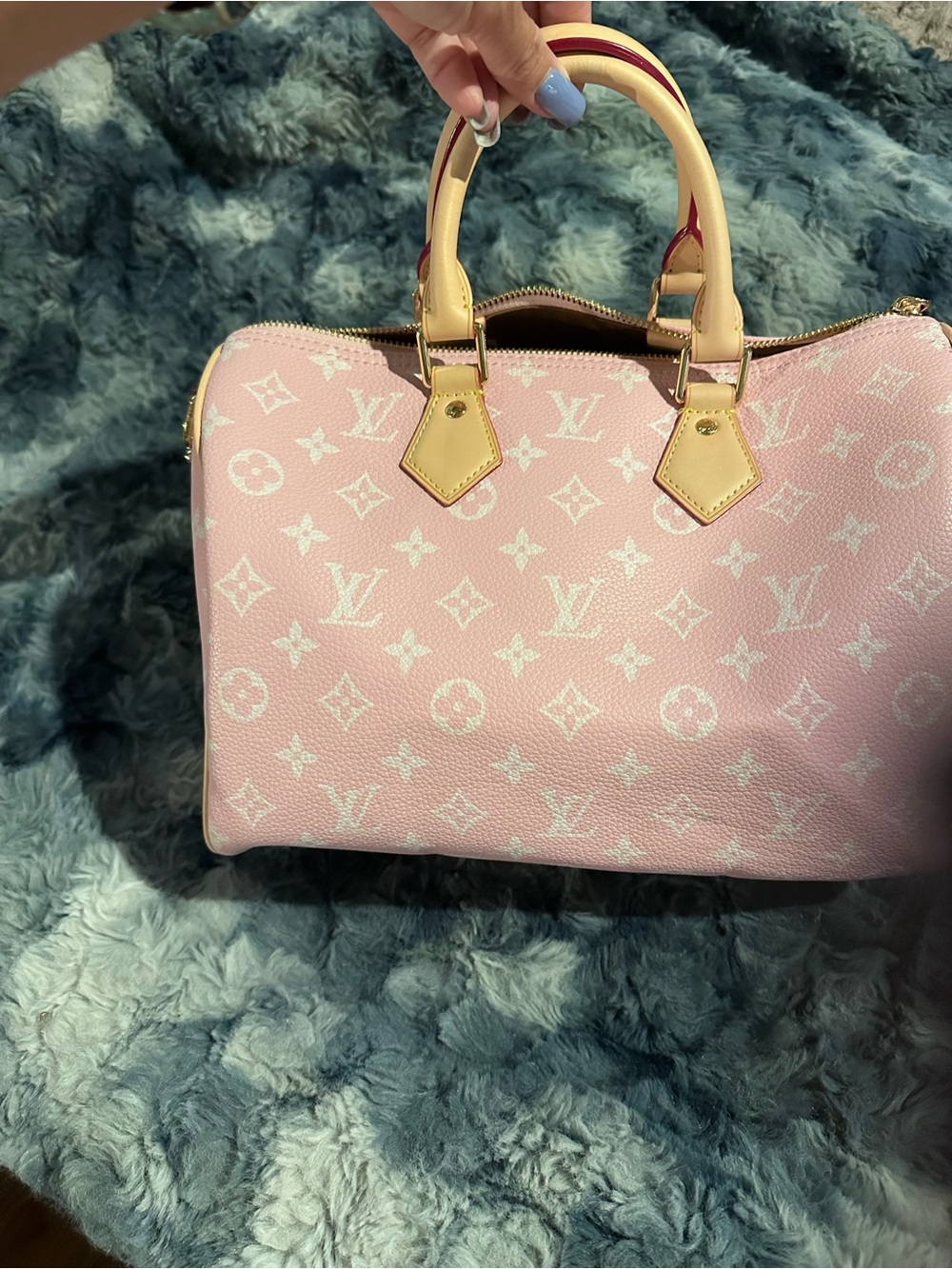 Luxury Pink Monogram Speedy Inspired Satchel